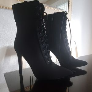 Black stiletto booties